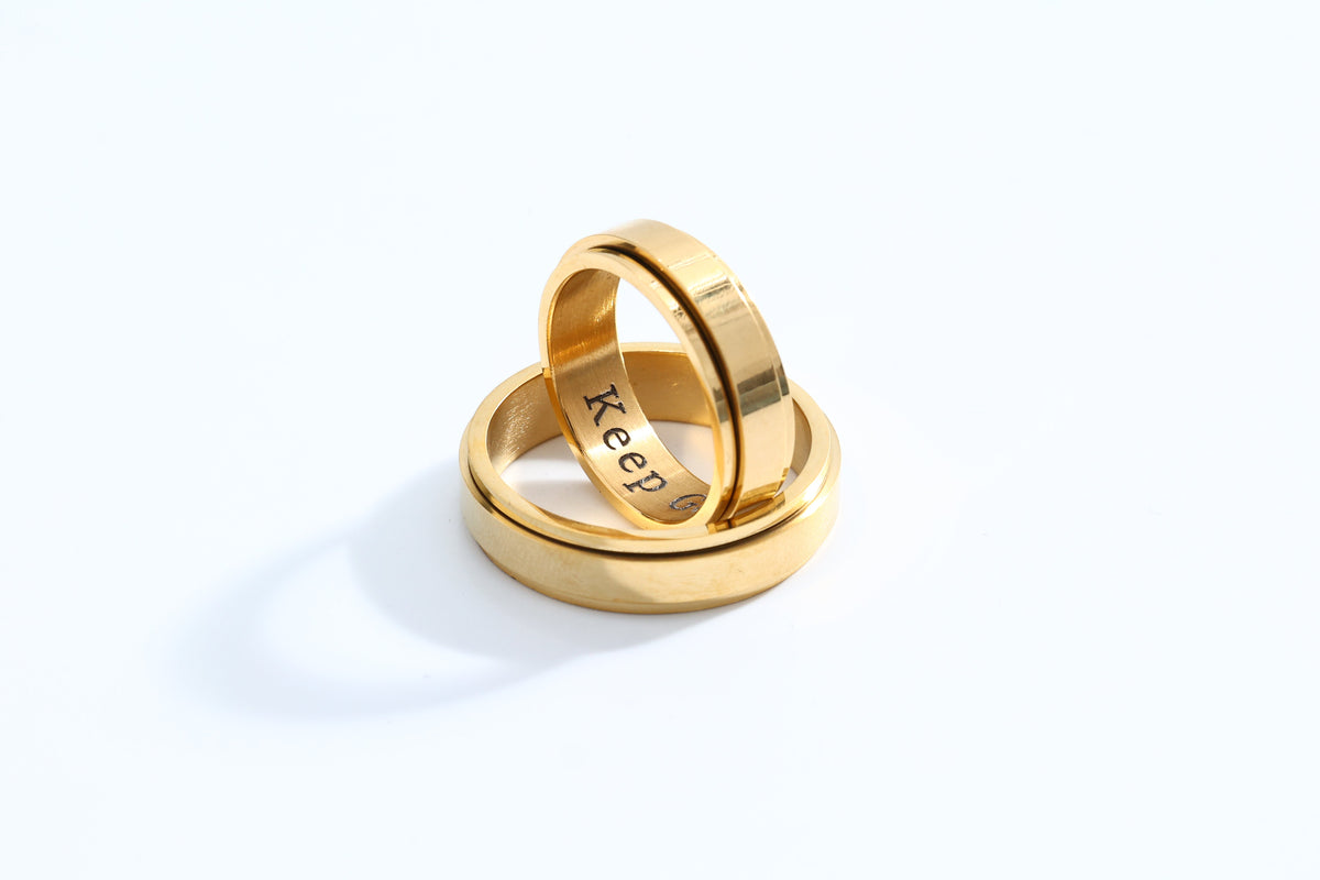 Personalized Classic Block Fidget Ring
