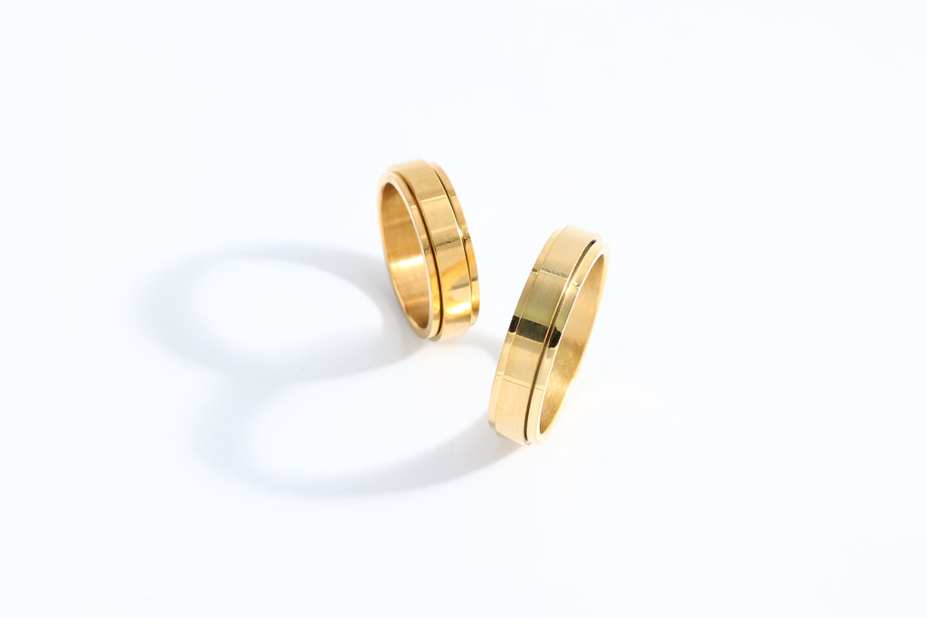 Personalized Classic Block Fidget Ring