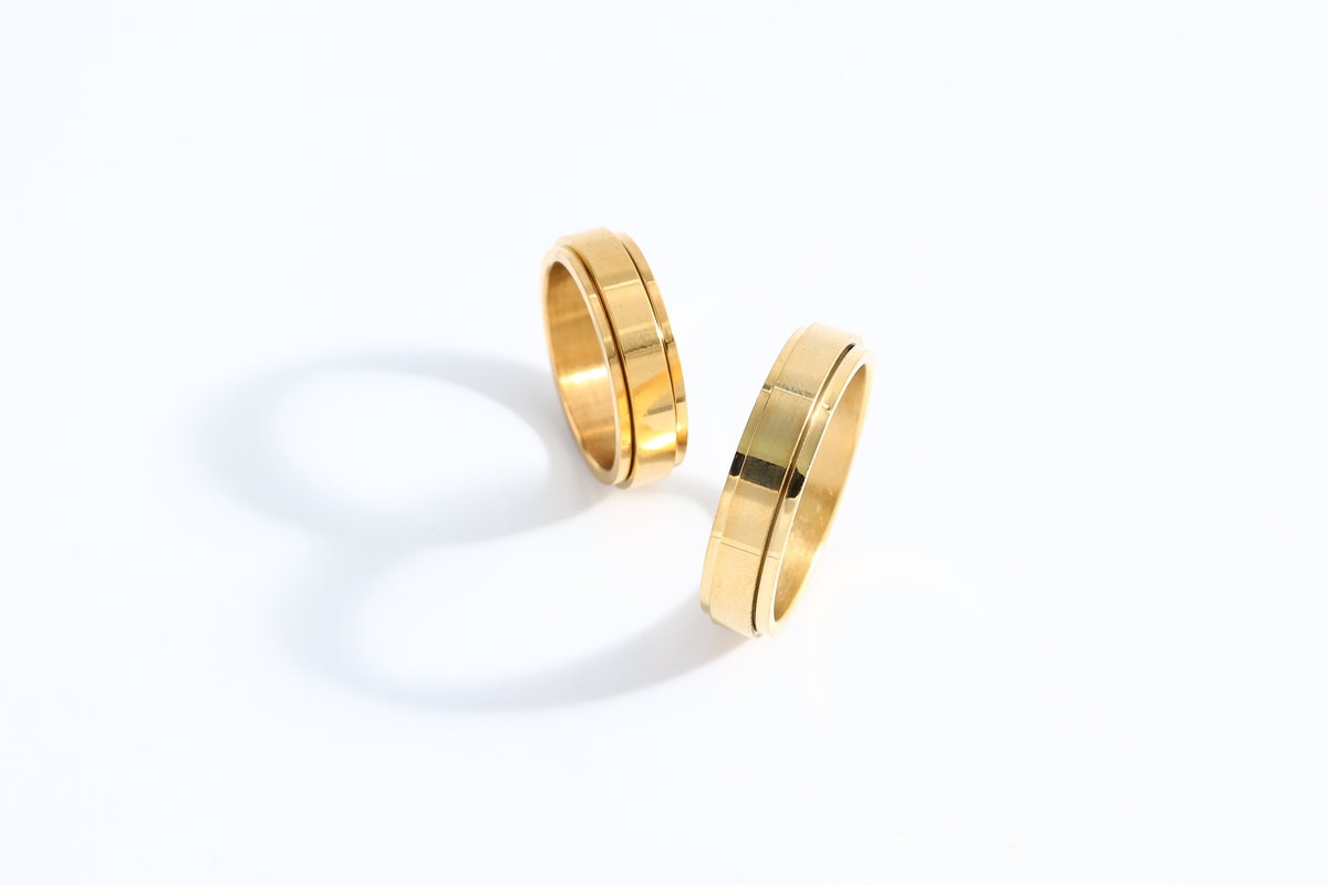 Personalized Classic Block Fidget Ring