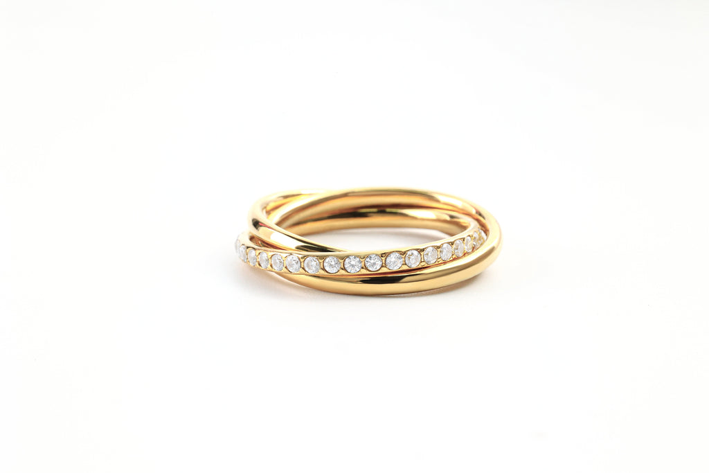 Crystal Interlocking Fidget Ring