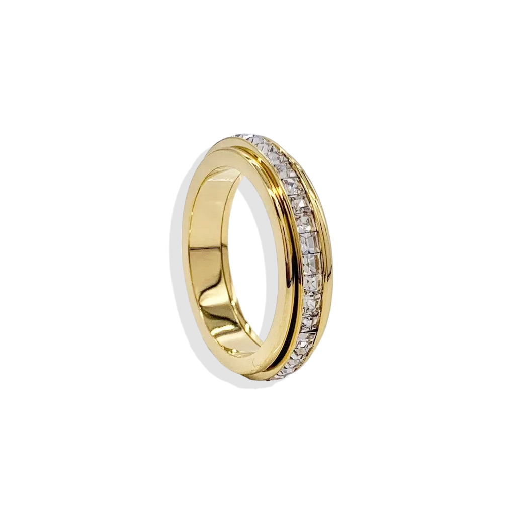 Crystal Statement Spinning Fidget Ring