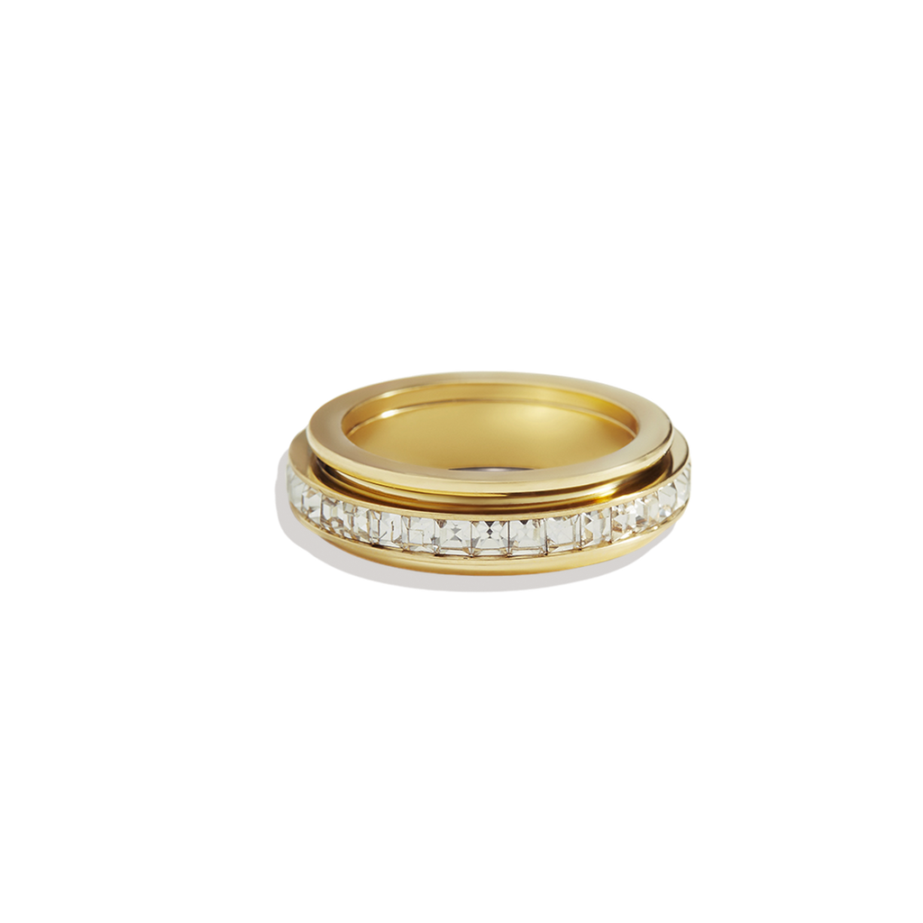Crystal Statement Spinning Fidget Ring